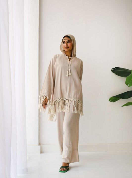 Beige linen set