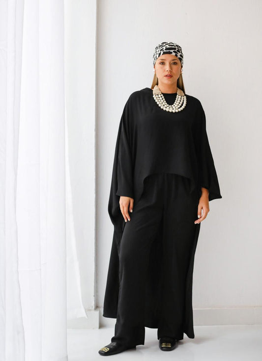 Black crepe set