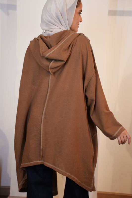 Linen cardigan brown