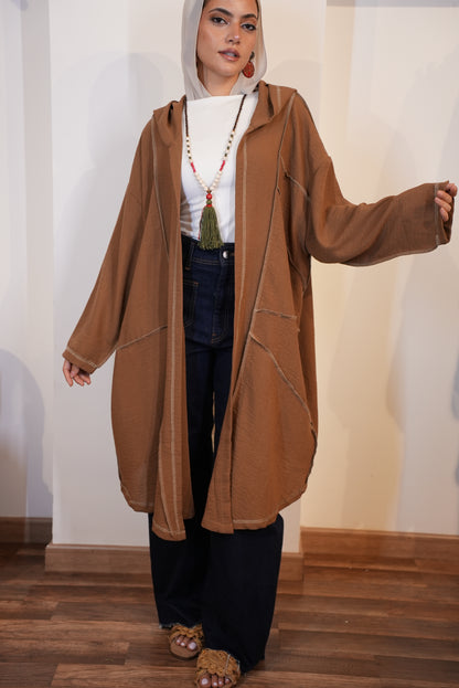 Linen cardigan brown