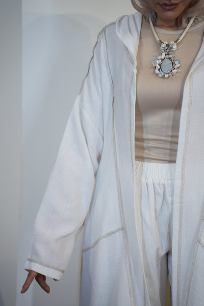 Linen cardigan white