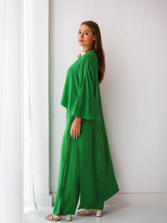 Green crepe set