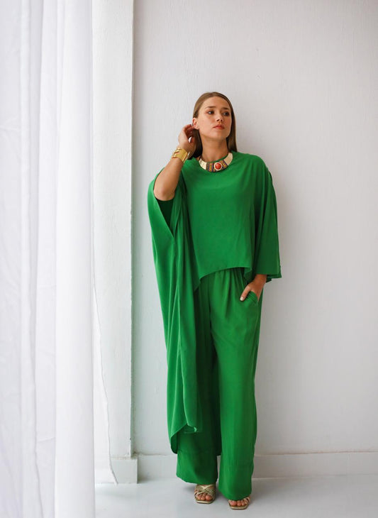 Green crepe set